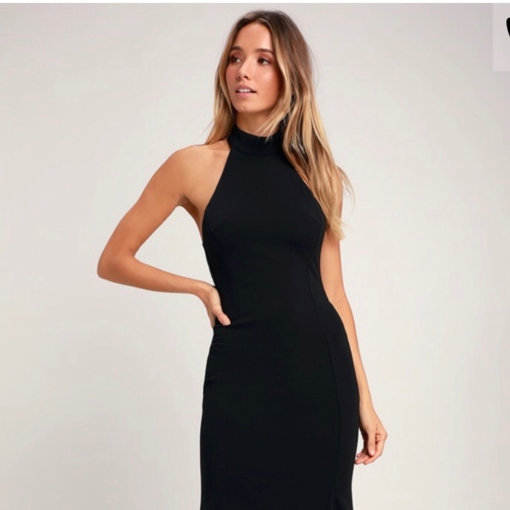 Lulu’s “Slice of Joy Black Halter Maxi” formal